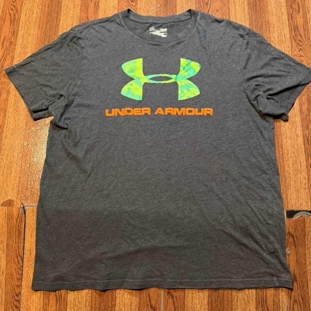 Under Armour Grey Heat Tech Retro Sportswear Train Shirt Fits Medium